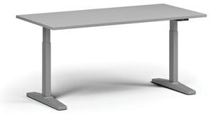 Stół z regulacją wysokości, elektryczny, 675-1325 mm, blat 1600x800 mm, podstawa szara, szary