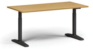 Stół z regulacją wysokości, elektryczny, 675-1325 mm, blat 1600x800 mm, podstawa czarna, buk