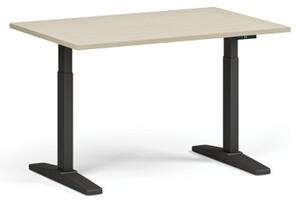Stół z regulacją wysokości, elektryczny, 675-1325 mm, blat 1200x800 mm, podstawa czarna, brzoza