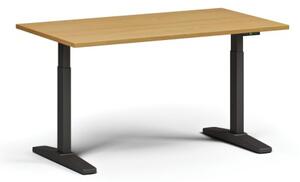Stół z regulacją wysokości, elektryczny, 675-1325 mm, blat 1400x800 mm, podstawa czarna, buk
