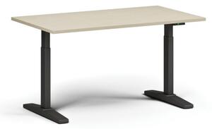 Stół z regulacją wysokości, elektryczny, 675-1325 mm, blat 1400x800 mm, podstawa czarna, brzoza