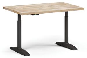 Stół warsztatowy z regulacją wysokości OBOL, elektryczny, 1200 x 800 x 690-1340 mm, zaokrąglona podstawa czarna