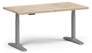 Stół warsztatowy z regulacją wysokości ULIX, elektryczny, 1500 x 800 x 690-1340 mm, podstawa szara