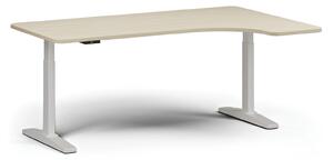 Stół z regulacją wysokości, elektryczny, 675-1325 mm, lewy/prawy, blat 1800x1200 mm, podstawa biała, biała