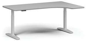 Stół z regulacją wysokości, elektryczny, 675-1325 mm, lewy/prawy, blat 1800x1200 mm, podstawa biała, szara
