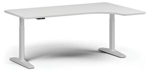 Stół z regulacją wysokości, elektryczny, 675-1325 mm, lewy/prawy, blat 1800x1200 mm, podstawa biała, biała