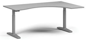 Stół z regulacją wysokości, elektryczny, 675-1325 mm, ergonomiczny prawy, blat 1800x1200 mm, podstawa szara, szary