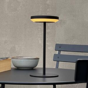 Dyberg Larsen Lampa stołowa LED z panelem słonecznym Otera, czarna, 25 cm, IP44 Otera, czarny, aluminium, nowoczesny