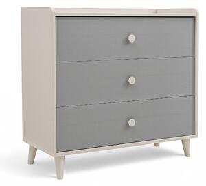 Komoda dziecięca Marla 90 cm z szufladami - piasek pustyni / szary pallad