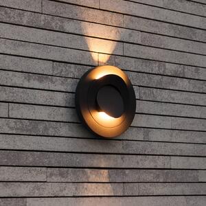 LUTEC Kinkiet zewnętrzny MOOV, aluminiowy / szary / cynkowy, aluminium, nowoczesny
