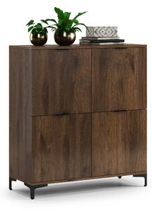 Komoda LANA K-100 Orzech Elegant - SZAFKA STOJĄCA 4-DRZWIOWA