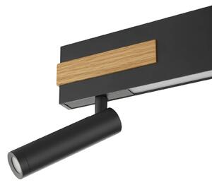Brilliant Reflektor sufitowy LED Streamline, długość 60 cm, czarny, 2-punktowa. możliwość ściemniania, czarny, salon / jadalnia, metal, nowoczesny