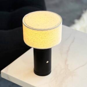 Dyberg Larsen Lampa stołowa Mellow, możliwość ściemniania, czarny, salon / jadalnia, drewno, skandynawski