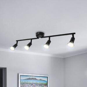B.K. Licht Lampa sufitowa Jade, czarna, 4-punktowa, GU10 LED, 3000 K Jade, czarny, salon / jadalnia, metal, nowoczesny