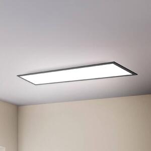 B.K. Licht Panel LED Odin Remote CCT, 100 x 25 cm, czarny Odin, możliwość ściemniania, czarny, biuro, metal, nowoczesny