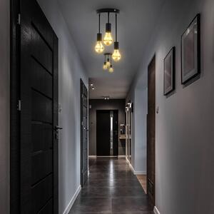 B.K. Licht Lampa sufitowa Indu, możliwość ściemniania, czarny, salon / jadalnia, metal