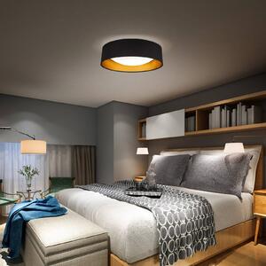 B.K. Licht Lampa sufitowa Kari, czarny, salon / jadalnia, tkanina / materiał / jedwab, nowoczesny