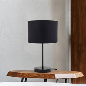 B.K. Licht Lampa stołowa Kari, czarny, salon / jadalnia, tkanina / materiał / jedwab, nowoczesny