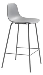 Szary plastikowy hoker (wysokość siedziska 67,5 cm) Whitby – Unique Furniture