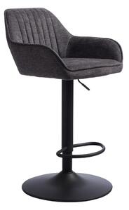 Ciemnoszary tapicerowany hoker z regulowaną wysokością/z podłokietnikami (wysokość siedziska 65 cm) Nolan – Unique Furniture