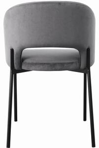 Nowoczesne krzesło welurowe czarne nogi K455 - szary