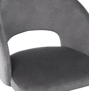 Nowoczesne krzesło welurowe czarne nogi K455 - szary