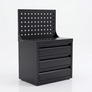 Organizer z tablicą perforowaną i szufladami, 660x400x300 mm