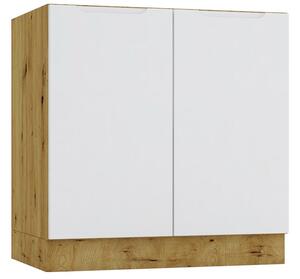 Szafka dolna kuchenna 80 cm dąb artisan + szary M8-N44