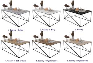 Prostokątny stolik kawowy w stylu loft czarny + dąb lancelot - Sekros 4X