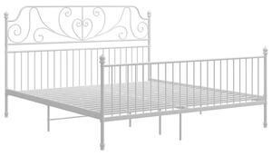 Dwoosobowe białe łóżko metalowe 140x200 cm T0-D56