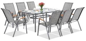 Zestaw mebli metalowych do ogrodu Modena/Bitonto szare dla 8 osób Garden Point