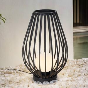 Lampa tarasowa Lucande Marrin, czarna, metal, Ø 46 cm Marrin, czarny, metal, nowoczesny