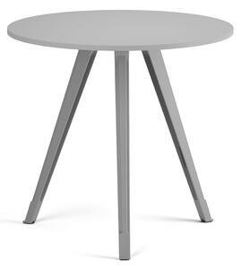 Stolik kawowy PRIMO ZEN, średnica 80 cm, szaro-srebrna podstawa, szary