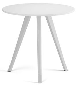 Stolik kawowy PRIMO ZEN, średnica 80 cm, biała podstawa, biały