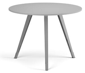 Stolik kawowy PRIMO ZEN, średnica 100 cm, szaro-srebrna podstawa, szary