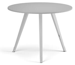 Stolik kawowy PRIMO ZEN, średnica 100 cm, biała podstawa, szary