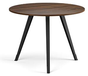 Stolik kawowy PRIMO ZEN, średnica 100 cm, czarna podstawa, orzech