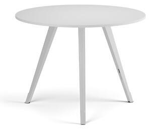 Stolik kawowy PRIMO ZEN, średnica 100 cm, biała podstawa, biały