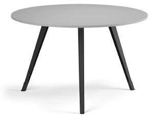 Stolik kawowy PRIMO ZEN, średnica 120 cm, czarna podstawa, szary