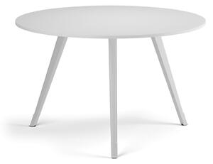 Stolik kawowy PRIMO ZEN, średnica 120 cm, biała podstawa, biały