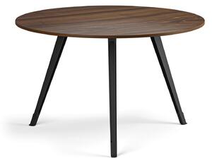 Stolik kawowy PRIMO ZEN, średnica 120 cm, czarna podstawa, orzech