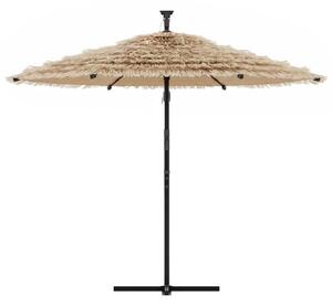Parasol ogrodowy na stalowym słupku, brązowy, 269x269x235 cm