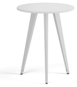 Stolik kawowy PRIMO VIBE, średnica 60 cm, biała podstawa, biały