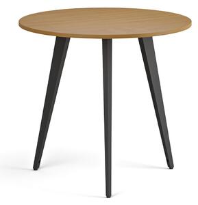 Stolik kawowy PRIMO VIBE, średnica 80 cm, czarna podstawa, buk