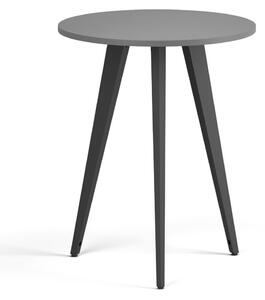 Stolik kawowy PRIMO VIBE, średnica 60 cm, czarna podstawa, grafit