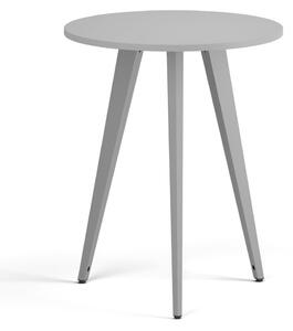 Stolik kawowy PRIMO VIBE, średnica 60 cm, szaro-srebrna podstawa, szary