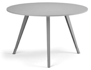 Stolik kawowy PRIMO ZEN, średnica 120 cm, szaro-srebrna podstawa, szary
