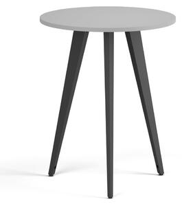 Stolik kawowy PRIMO VIBE, średnica 60 cm, czarna podstawa, szary