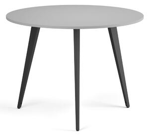 Stolik kawowy PRIMO VIBE, średnica 100 cm, czarna podstawa, szary