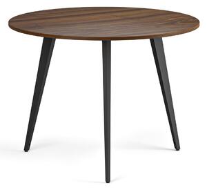 Stolik kawowy PRIMO VIBE, średnica 100 cm, czarna podstawa, orzech